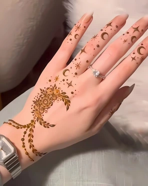 Lunar Blossom Mehndi Design